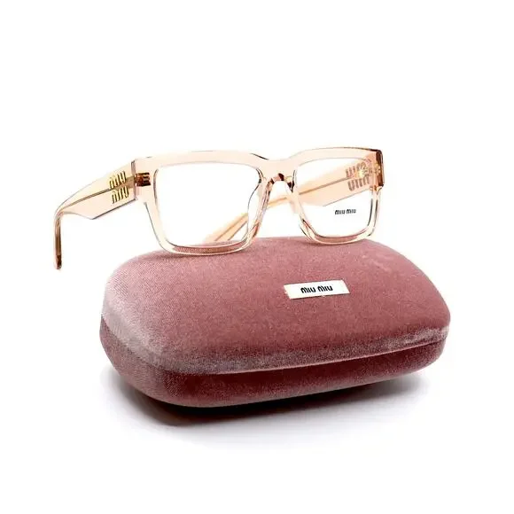 NEW MIU MIU MU02XV PEACH TRANSPARENT AUTHENTIC EYEGLASSES FRAME - Picture 2 of 14